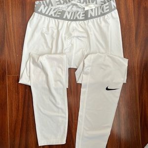 Mens nike compression pants - white